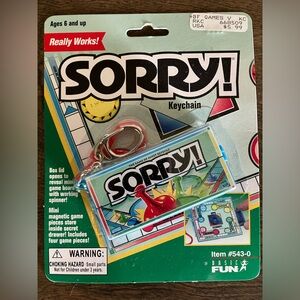 Sorry Game Keychain 2000 Hasbro Basic Fun #543-0 Game Key Ring